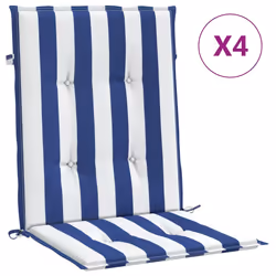 Cuscini Sedia Schienale Basso 4pz Strisce Bianche e Blu Tessutocod mxl 94434 - Vista aggiuntiva 2