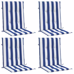 Cuscini Sedia Schienale Basso 4pz Strisce Bianche e Blu Tessutocod mxl 94434 - Vista aggiuntiva 3