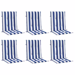 Cuscini Sedia Schienale Basso 6pz Strisce Bianche e Blu Tessutocod mxl 70406 - Vista aggiuntiva 3
