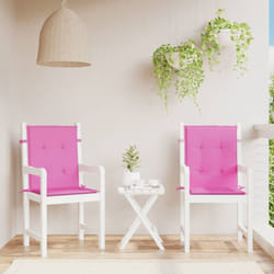 Cuscini per Sedia con Schienale Basso 2 pz, Comodo cuscino per sgabello Rosa in Tessuto Vidaxl 3599