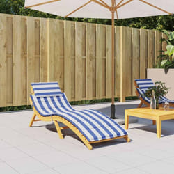 Cuscino per Lettino, Comodo Cuscino per sgabello a Righe Bianche e Blu in Tessuto Oxford Vidaxl 5967