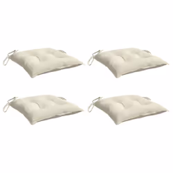 vidaXL Cuscini per Sedia 4pz Bianco Crema 40x40x7 cm in Tessuto Oxford - Vista aggiuntiva 3