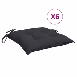 Cuscini per Sedia 6 pz Neri 40x40x7 cm in Tessuto Oxfordcod mxl 92111 - Vista aggiuntiva 2