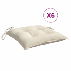 Cuscini per Sedia 6 pz Bianco Crema 50x50x7cm in Tessuto Oxfordcod mxl 92113 - Vista aggiuntiva 2