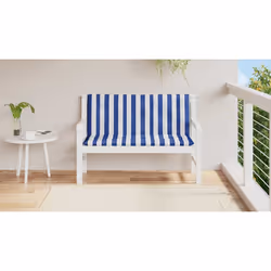 Cuscini Panca Giardino 2pz Righe Bianche Blu 120x50x7cm Tessutocod mxl 94306 - Vista aggiuntiva 3