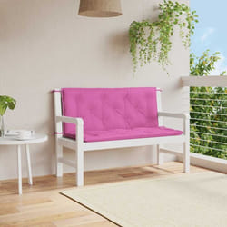 Cuscini per Panca da Giardino 2 pz, Comodo cuscino per sgabello Rosa 120x50x7 cm in Tessuto Vidaxl 8624