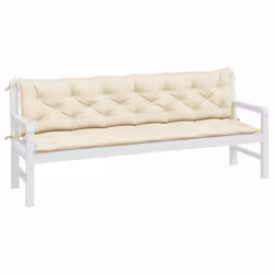 Cuscini Panca Giardino 2pz Bianco Crema 200x50x7 Tessuto Oxfordcod mxl 92107 - Vista aggiuntiva 3