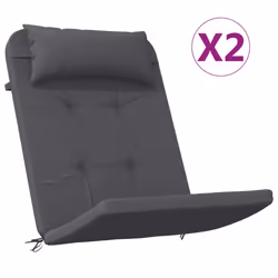 Cuscini per Sedia Adirondack 2 pz Antracite in Tessuto Oxfordcod mxl 94310 - Vista aggiuntiva 2