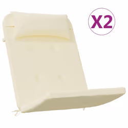 Cuscini per Sedia Adirondack 2 pz Crema in Tessuto Oxfordcod mxl 94318 - Vista aggiuntiva 2