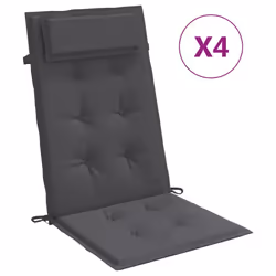 Cuscini per Sedia Schienale Alto 4 pz Antracite Tessuto Oxfordcod mxl 118238 - Vista aggiuntiva 2
