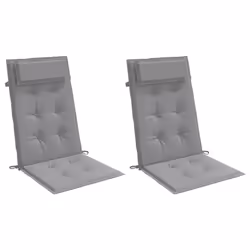 Cuscini per Sedia Schienale Alto 2 pz Grigio Tessuto Oxfordcod mxl 118243