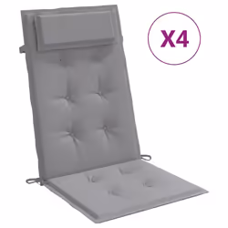 Cuscini per Sedia Schienale Alto 4 pz Grigio Tessuto Oxfordcod mxl 70277 - Vista aggiuntiva 2