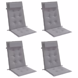 Cuscini per Sedia Schienale Alto 4 pz Grigio Tessuto Oxfordcod mxl 70277 - Vista aggiuntiva 3