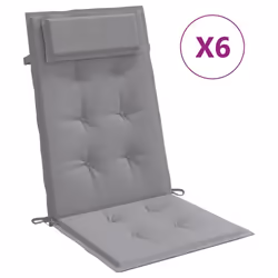 Cuscini per Sedia Schienale Alto 6 pz Grigio Tessuto Oxfordcod mxl 94303 - Vista aggiuntiva 2