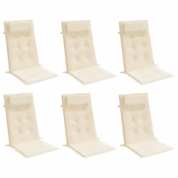 Cuscini per Sedia con Schienale Alto 6 pz Crema Tessuto Oxfordcod mxl 118258 - Vista aggiuntiva 3