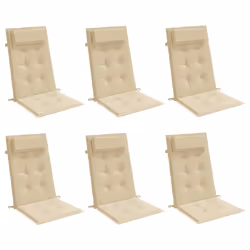 Cuscini per Sedia con Schienale Alto 6 pz Beige Tessuto Oxfordcod mxl 94313 - Vista aggiuntiva 3