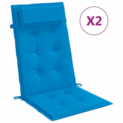 Cuscini Sedia con Schienale Alto 2 pz Blu Chiaro Tessuto Oxfordcod mxl 70342 - Vista aggiuntiva 2