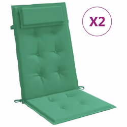 Cuscini per Sedia con Schienale Alto 2 pz Verde Tessuto Oxfordcod mxl 118317 - Vista aggiuntiva 2
