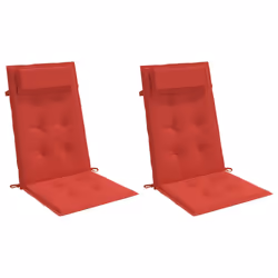 Cuscini per Sedia con Schienale Alto 2 pz Rosso Tessuto Oxfordcod mxl 70343 - Vista aggiuntiva 3