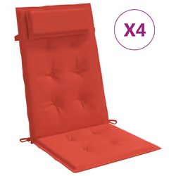 Cuscini per Sedia con Schienale Alto 4 pz Rosso Tessuto Oxfordcod mxl 94331