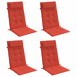 Cuscini per Sedia con Schienale Alto 4 pz Rosso Tessuto Oxfordcod mxl 94331