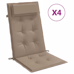 Cuscini per Sedia con Schienale Alto 4pz Tortora Tessuto Oxfordcod mxl 70296 - Vista aggiuntiva 2