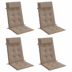 Cuscini per Sedia con Schienale Alto 4pz Tortora Tessuto Oxfordcod mxl 70296 - Vista aggiuntiva 3