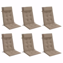 Cuscini per Sedia con Schienale Alto 6pz Tortora Tessuto Oxfordcod mxl 94314 - Vista aggiuntiva 3