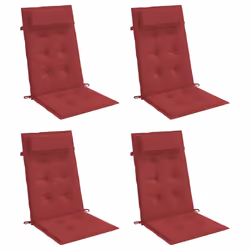 Cuscini Sedia con Schienale Alto 4 pz Rosso Vino Tessuto Oxfordcod mxl 94324 - Vista aggiuntiva 3