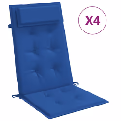 Cuscini Sedia con Schienale Alto 4 pz Blu Reale Tessuto Oxfordcod mxl 118286 - Vista aggiuntiva 2