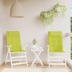 Cuscini Sedia Schienale Alto 2 pz, Comodo cuscino per sgabello Verde Chiaro Tessuto Oxford Vidaxl 9090