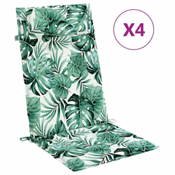 Cuscini Sedia Schienale Alto 4 pz Motivo Foglie Tessuto Oxfordcod mxl 118304 - Vista aggiuntiva 2