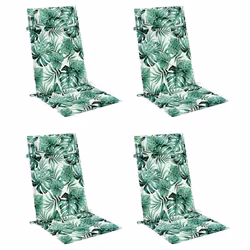 Cuscini Sedia Schienale Alto 4 pz Motivo Foglie Tessuto Oxfordcod mxl 118304 - Vista aggiuntiva 3
