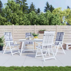 Cuscini Sedia Schienale Alto 4pz a Quadri Grigio Tessuto Oxford Vidaxl 675986