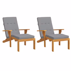 Cuscini per Sedia a Sdraio 2 pz Grigio in Tessuto Oxfordcod mxl 118242 - Vista aggiuntiva 3