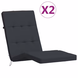Cuscini per Sedia a Sdraio 2 pz Nero in Tessuto Oxfordcod mxl 118275 - Vista aggiuntiva 2