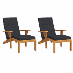 Cuscini per Sedia a Sdraio 2 pz Nero in Tessuto Oxfordcod mxl 118275 - Vista aggiuntiva 3