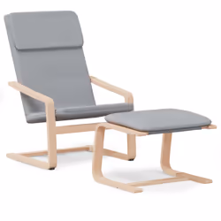 Poltrona Relax con Poggiapiedi Grigio Chiaro in Tessutocod mxl 124172 - Vista aggiuntiva 2