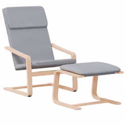 Poltrona Relax con Poggiapiedi Grigio Chiaro in Tessutocod mxl 124172 - Vista aggiuntiva 3