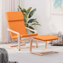 Sedia Relax con Poggiapiedi Giallo Scuro in Tessutocod mxl 76284