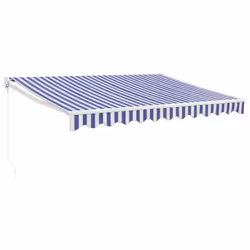TendaSole Retrattile Blu e Bianca 3x2,5 m Tessuto e Alluminiocod mxl 100216 - Vista aggiuntiva 2