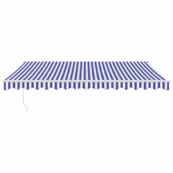 Tendada Sole Retrattile Blu e Bianca 4x3 m Tessuto e Alluminiocod mxl 100212 - Vista aggiuntiva 3