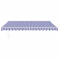 TendaSole Retrattile Blu e Bianca 4,5x3 m Tessuto e Alluminiocod mxl 124170 - Vista aggiuntiva 3