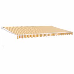 TendaSole Retrattile Gialla e Bianca 5x3 m Tessuto e Alluminiocod mxl 100222 - Vista aggiuntiva 2
