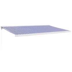 Tendada Sole Retrattile Blu e Bianca 5x3 m Tessuto e Alluminiocod mxl 69601 - Vista aggiuntiva 2