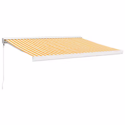 TendaRetrattile Gialla e Bianca 3,5x2,5 m Tessuto e Alluminiocod mxl 93608 - Vista aggiuntiva 2