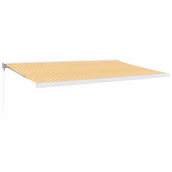 TendaSole Retrattile Gialla e Bianca 5x3 m Tessuto e Alluminiocod mxl 117558 - Vista aggiuntiva 2