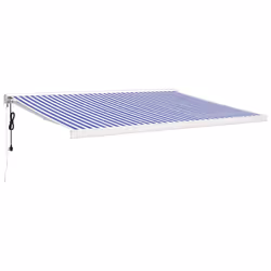Tendada Sole Retrattile Blu e Bianca 4x3 m Tessuto e Alluminiocod mxl 69613 - Vista aggiuntiva 2