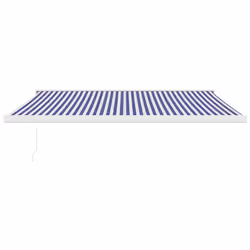 Tendada Sole Retrattile Blu e Bianca 4x3 m Tessuto e Alluminiocod mxl 69613 - Vista aggiuntiva 3