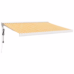 TendaRetrattile Gialla e Bianca 3,5x2,5 m Tessuto e Alluminiocod mxl 117568 - Vista aggiuntiva 2
